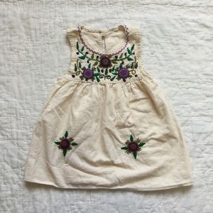 2T handmade floral embroidered dress